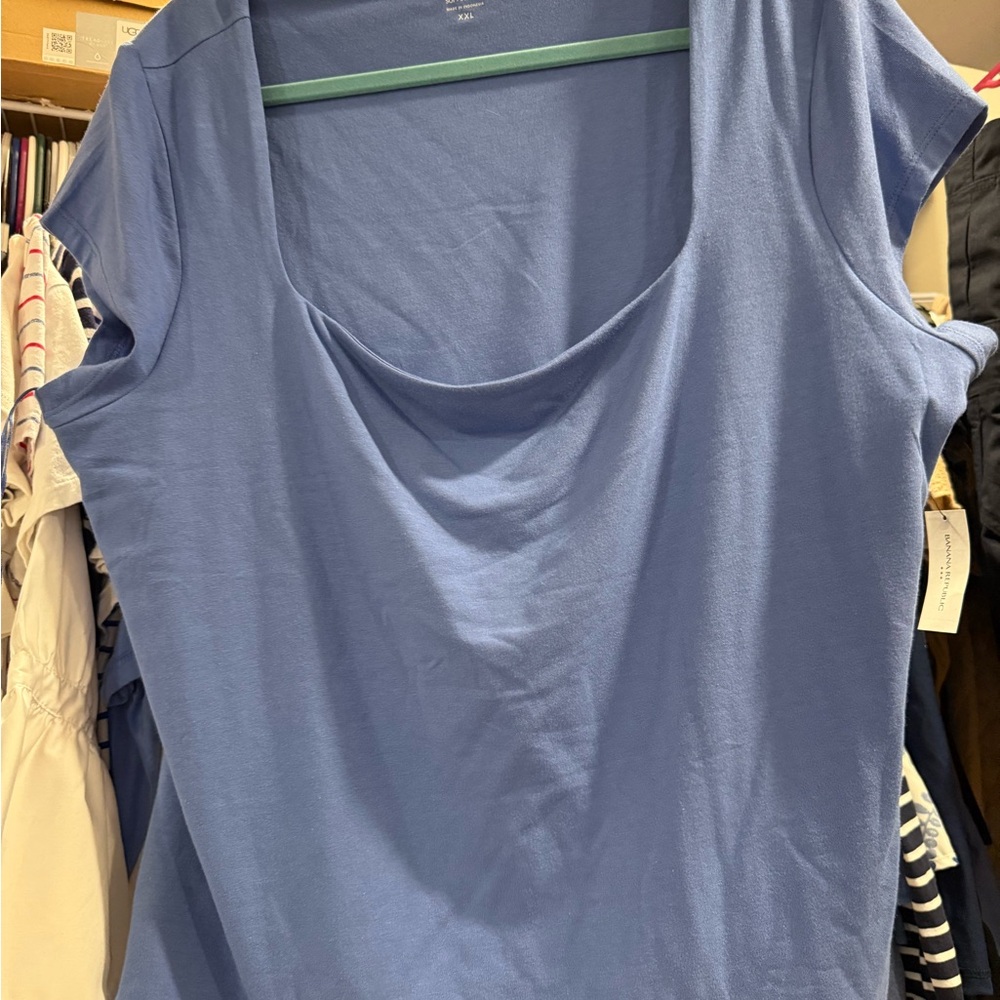 Banana Republic Soft Blue Short Sleeve Top